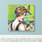 Zomervrouw Canvas Afdruk (Insitu (Houten vloer))