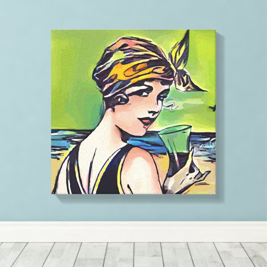 Zomervrouw Canvas Afdruk (Insitu (Houten vloer))