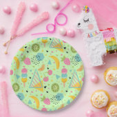 Zomervruchten en geometrische vormen papieren bordje (Feest)