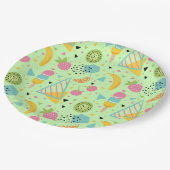 Zomervruchten en geometrische vormen papieren bordje (Gekanteld)