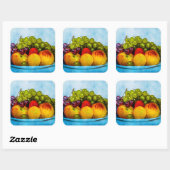 zomervruchten vierkante sticker (Vel)