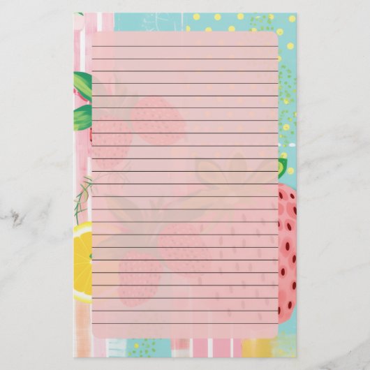 zomervruchtenlijntje briefpapier (Voorkant)