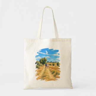 Zomerwandeling door gouden velden penseelstreek  tote bag