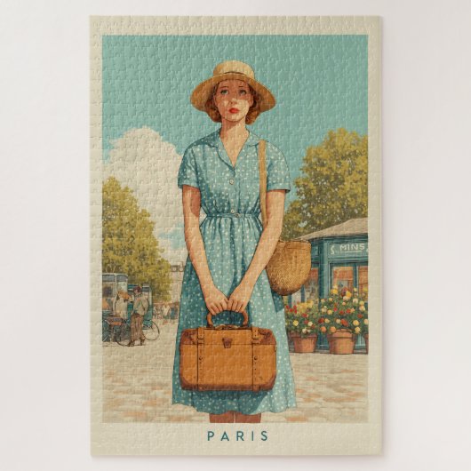zomerwandeling in Parijs Legpuzzel (Verticaal)