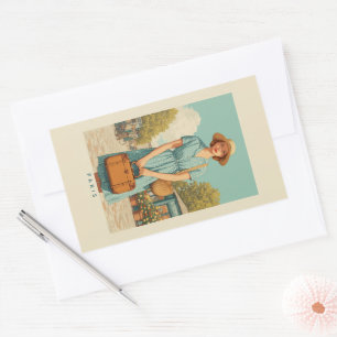  zomerwandeling in Parijs Rechthoekige Sticker