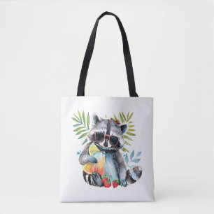 Zomerwasbeer in zonnebril strand chillout tote bag