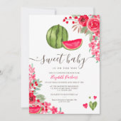 Zomerwatermeloen waterverf baby shower kaart (Voorkant)