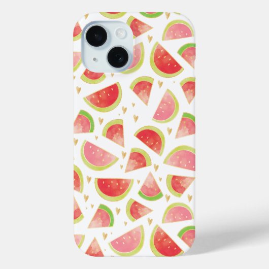 Zomerwatermeloenen & goudhartpatroon Case-Mate iPhone case (Achterkant)