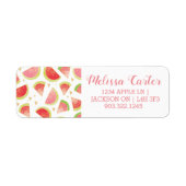 Zomerwatermeloenen & goudhartpatroon etiket (Voorkant)