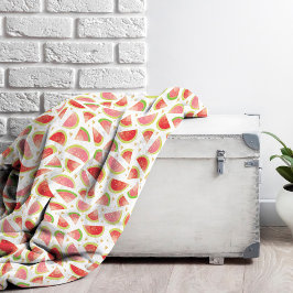 Zomerwatermeloenen & goudhartpatroon fleece deken