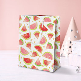 Zomerwatermeloenen & goudhartpatroon medium cadeauzakje