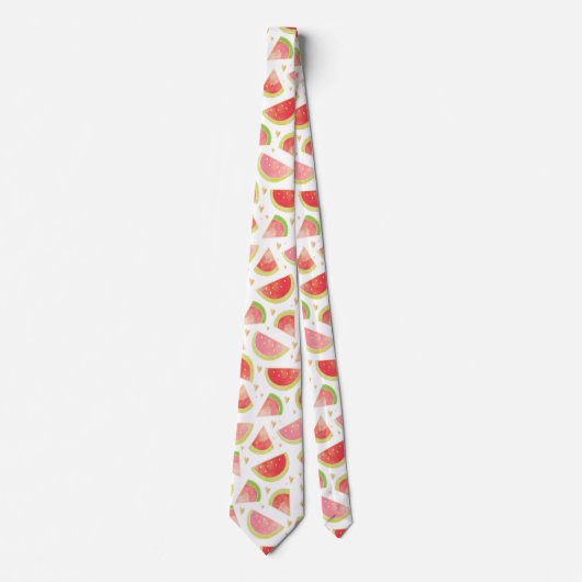 Zomerwatermeloenen & goudhartpatroon stropdas (Voorkant)