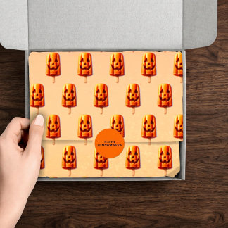 Zomerweeen Zomer Halloween JackoLantaarn Popsicle Tissuepapier