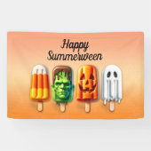 Zomerweeen Zomer Halloween Popsicles Spandoek (Horizontaal)
