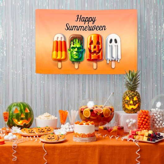 Zomerweeen Zomer Halloween Popsicles Spandoek