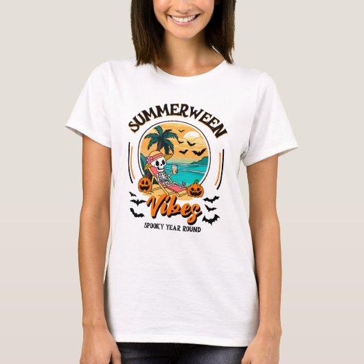 Zomerween, Grappige Halloween Zomer T-shirt (Voorkant)