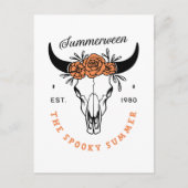 Zomerween griezelige zomer halloweenfeest schedel briefkaart (Voorkant)