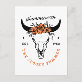 Zomerween griezelige zomer halloweenfeest schedel briefkaart