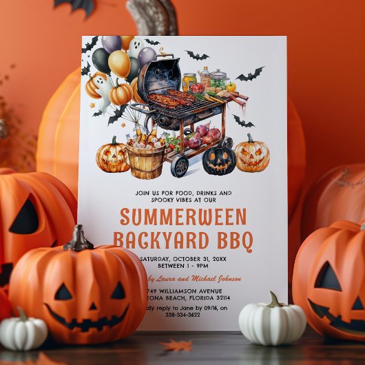 Zomerween Halloween achtertuin BBQ Kaart