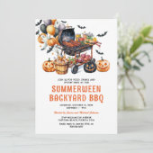 Zomerween Halloween achtertuin BBQ Kaart (Staand voorkant)