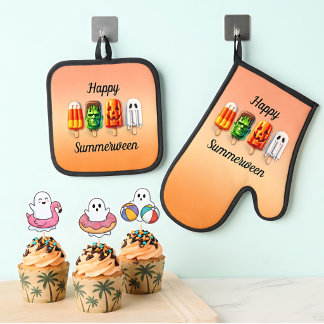Zomerween Halloween Zomerfeest Ovenwant & Pannenlap Set