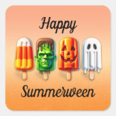Zomerween Halloween Zomerfeest Vierkante Sticker (Voorkant)