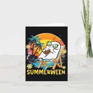 Zomerween Leuke Zomer Halloween Geest Zomer Kaart