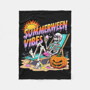 Zomerween-sfeer Skelet Pompoen Griezelige Vakantie Fleece Deken