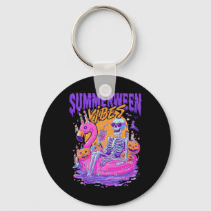 Zomerween-sfeer Skelet Pompoen Griezelige Vakantie Sleutelhanger