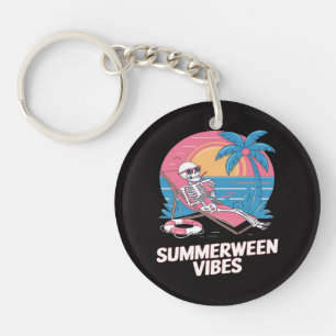 Zomerween Skelet Zomer Vakantie Strand Grappig Sleutelhanger