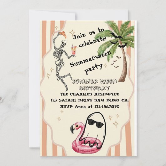 Zomerween uitnodiging in vintage stijl  (Voorkant)