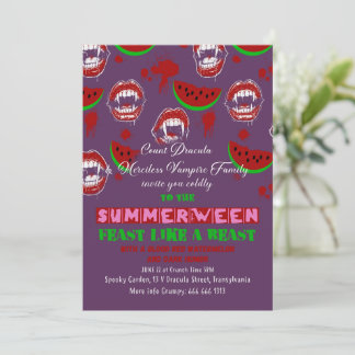 Zomerween Vampire Feest Griezeld Summer Uitnodigin Kaart