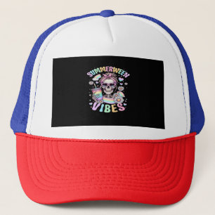 Zomerween Vibes Schattig Skelet Meisje Zomer Hallo Trucker Pet