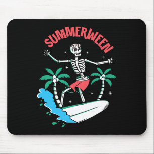 Zomerween Vibes Skelet Surfen Golven Zomer Hal Muismat