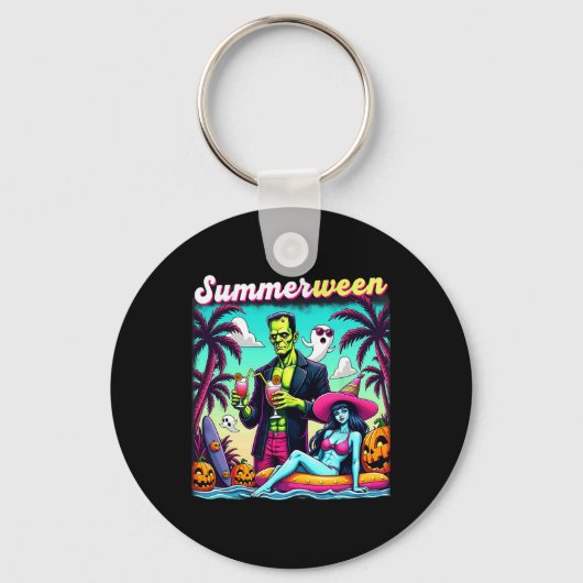 Zomerween Zomer Halloween Zombie Frankenstein Bo Sleutelhanger (Voorkant)