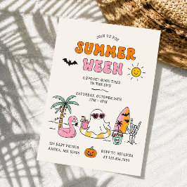 Zomerween Zomer Zwembad Halloween Feest Kaart