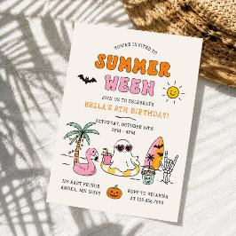 Zomerween Zomer Zwembad Halloween Verjaardagsfeest Kaart