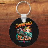 Zomerween Zon Uit Spook Uit Skelet Ontspant Sleutelhanger (Voorkant)