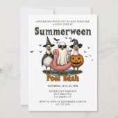 Zomerween zwembad bash feest zomer Halloween Kaart (Voorkant)