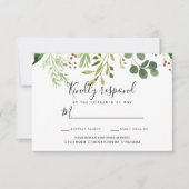 Zomerweide bladeren Bruiloft RSVP MAALTIJD KEUZE Kaart (Voorkant)