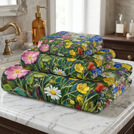 Zomerweide Bloemen Bad Handdoek
