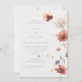 Zomerweide bloemen Huwelijksuitnodiging Kaart (Voorkant)