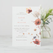 Zomerweide bloemen Huwelijksuitnodiging Kaart (Staand voorkant)