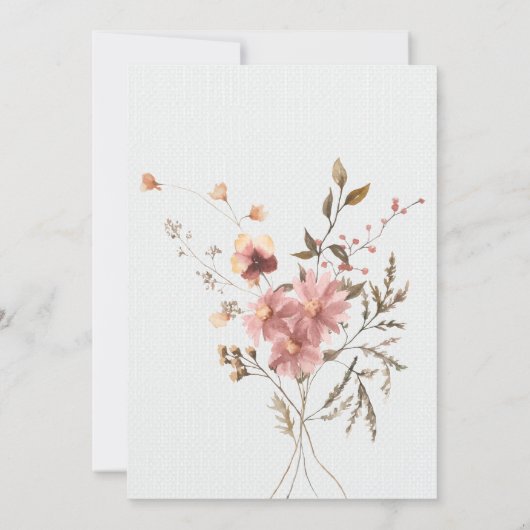 Zomerweide bloemen Huwelijksuitnodiging Kaart (Achterkant)