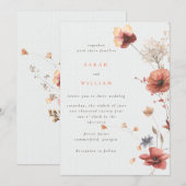 Zomerweide bloemen Huwelijksuitnodiging Kaart (Voorkant / Achterkant)