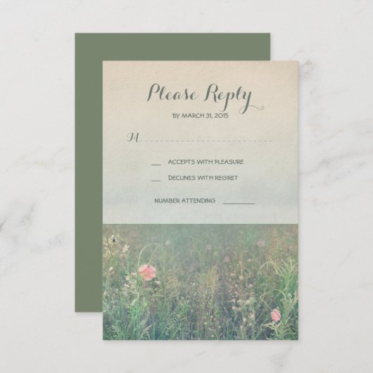 Zomerweide bruiloft RSVP kaarten (Voorkant / Achterkant)