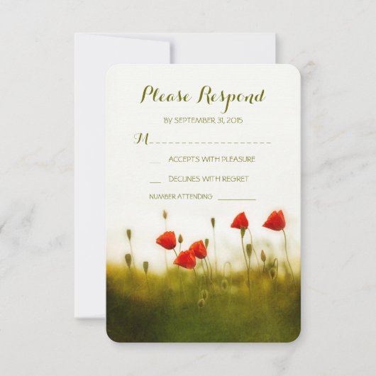 Zomerweide bruiloft RSVP kaarten Kaartje (Voorkant)