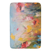 Zomerweide – Expressieve Abstracte Wilde Bloemen Badmat (Voorkant Verticaal)