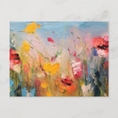 Zomerweide – Expressieve Abstracte Wilde Bloemen Briefkaart (Voorkant)