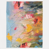 Zomerweide – Expressieve Abstracte Wilde Bloemen Fleece Deken (Voorkant)